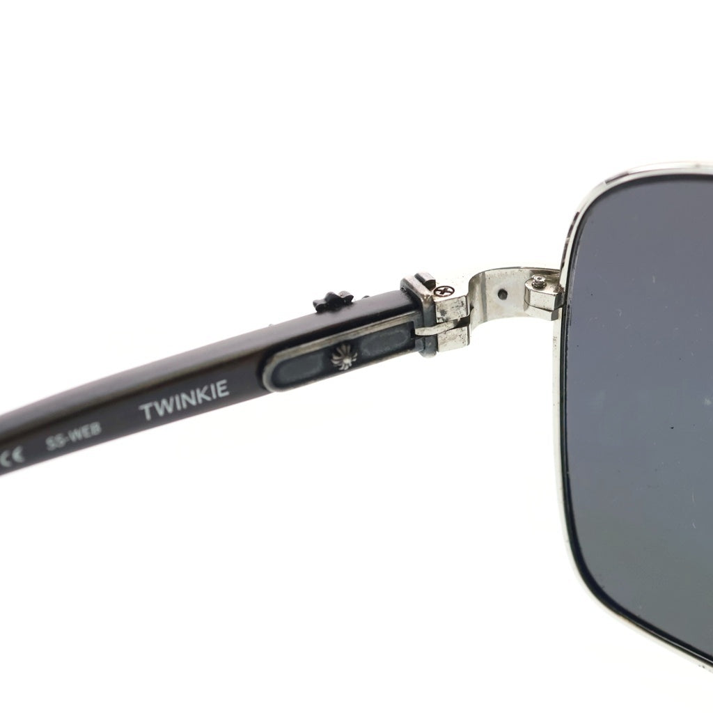 CHROME HEARTS(クロムハーツ) TWINKIE トゥインキー エボニーウッドテンプル ティアドロップフレーム サングラス メガネ 眼鏡 アイウェア シルバー/ブラウン