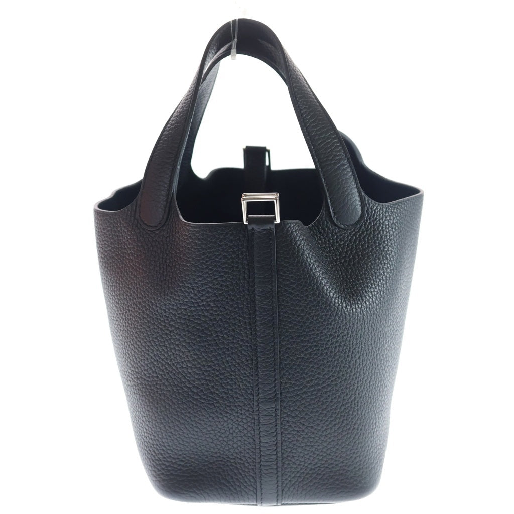 HERMES(エルメス) ピコタンロックPM ブラック トリヨンクレマンス シルバー金具 ハンドバッグ W刻印 レディース