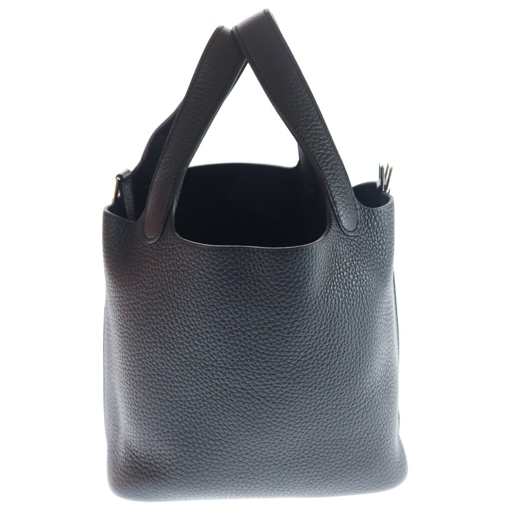 HERMES(エルメス) ピコタンロックPM ブラック トリヨンクレマンス シルバー金具 ハンドバッグ W刻印 レディース