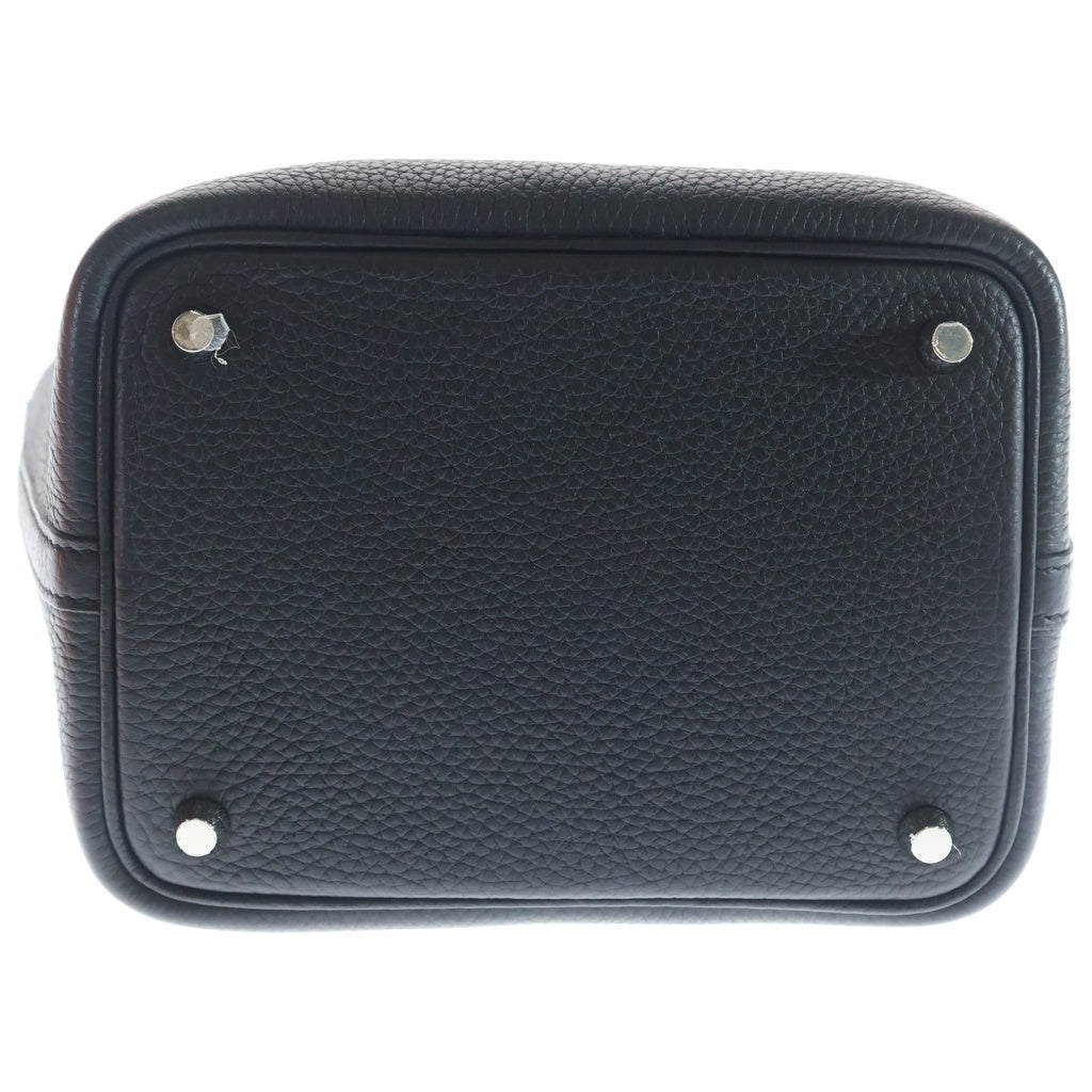 HERMES(エルメス) ピコタンロックPM ブラック トリヨンクレマンス シルバー金具 ハンドバッグ W刻印 レディース
