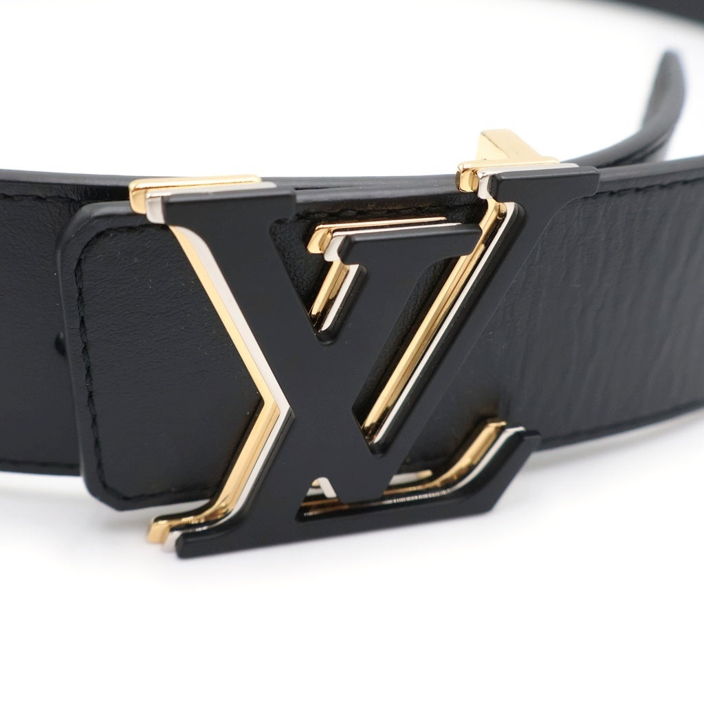 LOUIS VUITTON(ルイヴィトン) サンチュール・LVオプティック レザー ベルト ブラック M0226 ゴールド金具 レディース