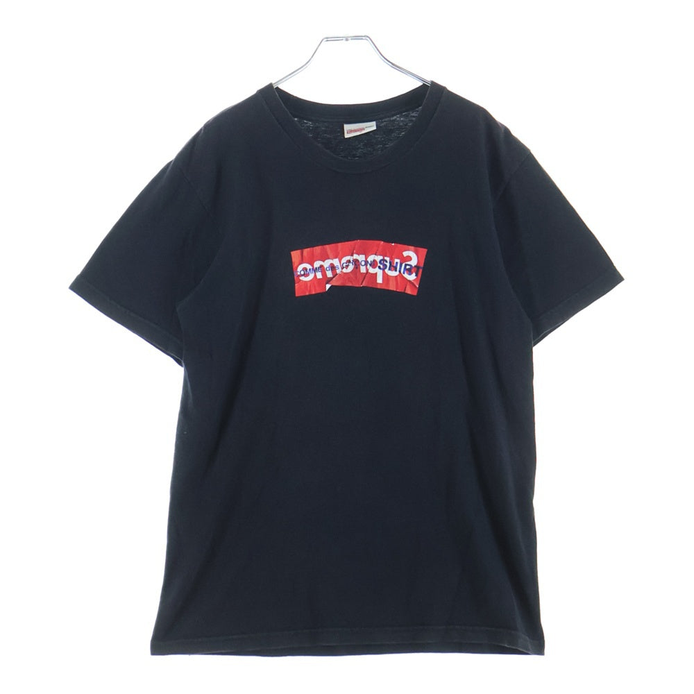 SUPREME(シュプリーム) 17SS ×COMME des GARCONS SHIRT Box Logo Tee コムデギャルソンシャツ ボックスロゴプリント 半袖Tシャツ カットソー ブラック