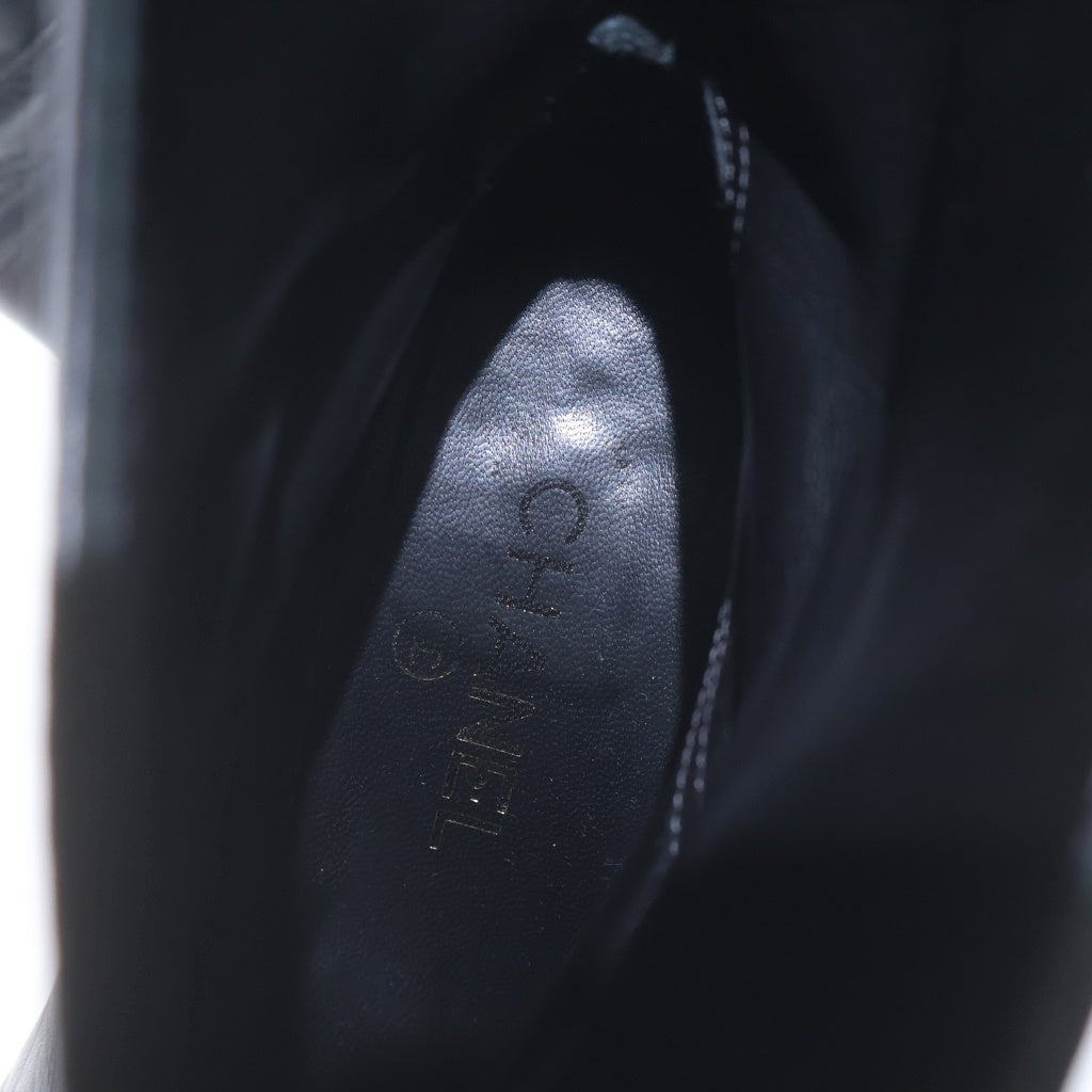 CHANEL(シャネル) ココマーク レザー ヒール ショートブーツ シューズ ブラック レディース G33906