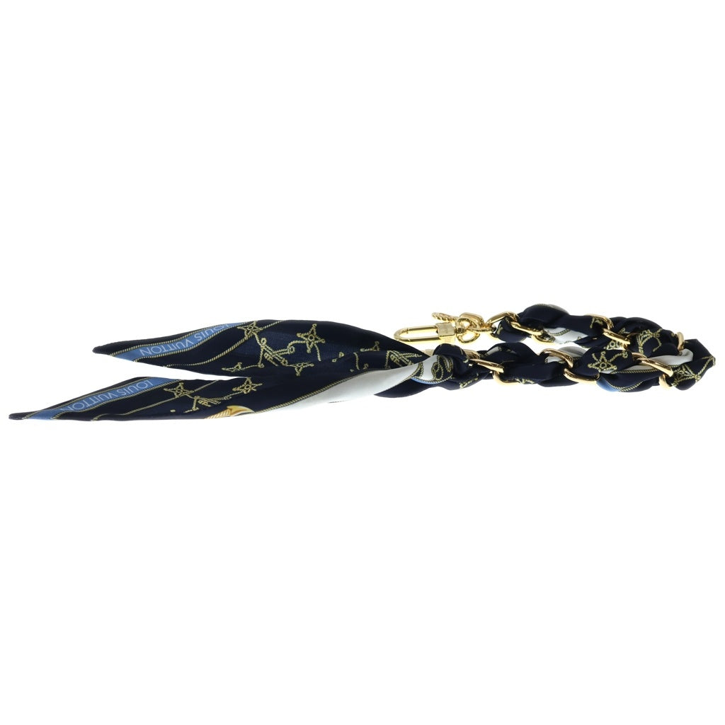 LOUIS VUITTON(ルイヴィトン) バッグチャーム・ノーティカル ブルー キーホルダー ネイビー シルク M01812 ゴールド金具 レディース