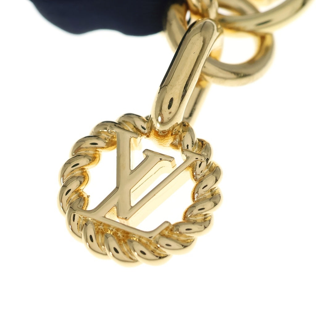 LOUIS VUITTON(ルイヴィトン) バッグチャーム・ノーティカル ブルー キーホルダー ネイビー シルク M01812 ゴールド金具 レディース