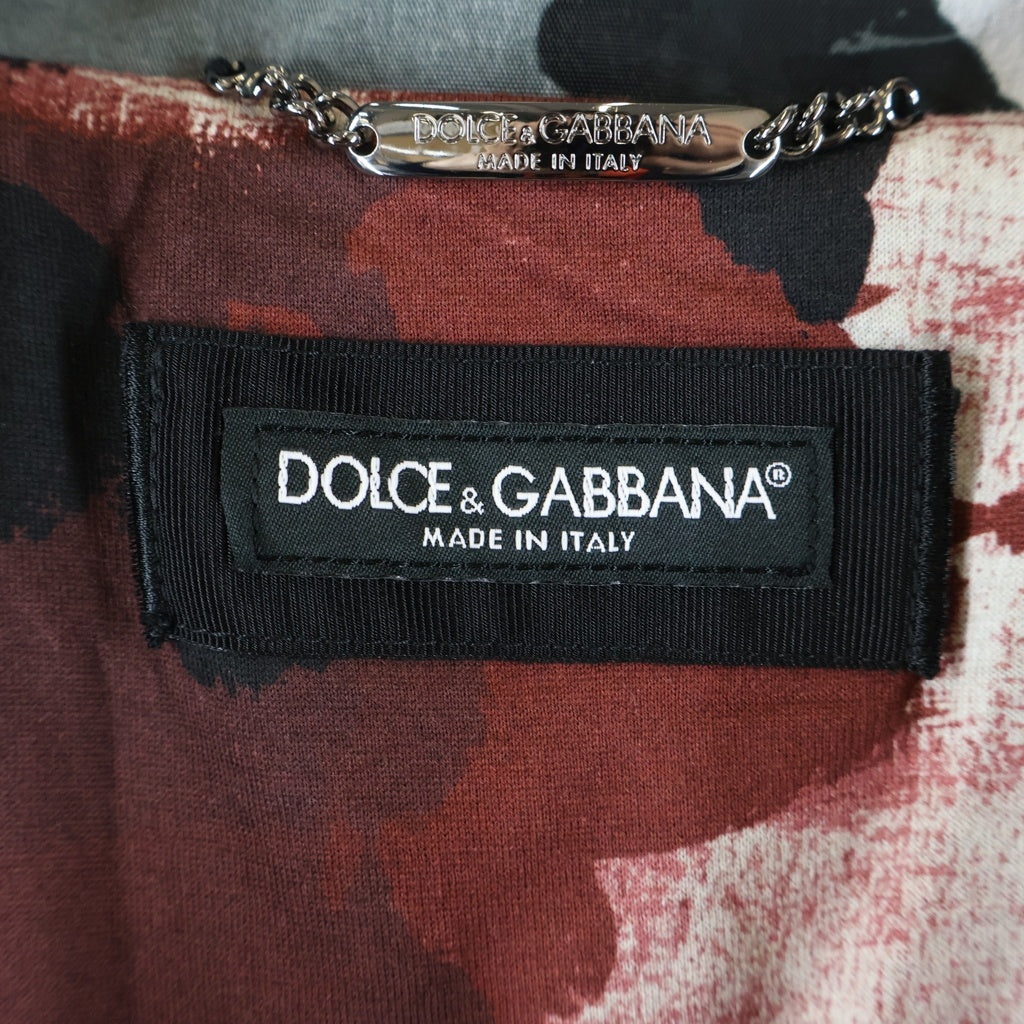 DOLCE & GABBANA(ドルチェアンドガッバーナ) グラフィック柄切り替え ジップデザイン ナイロン トラックジャケット ブラック J9023T/HE015