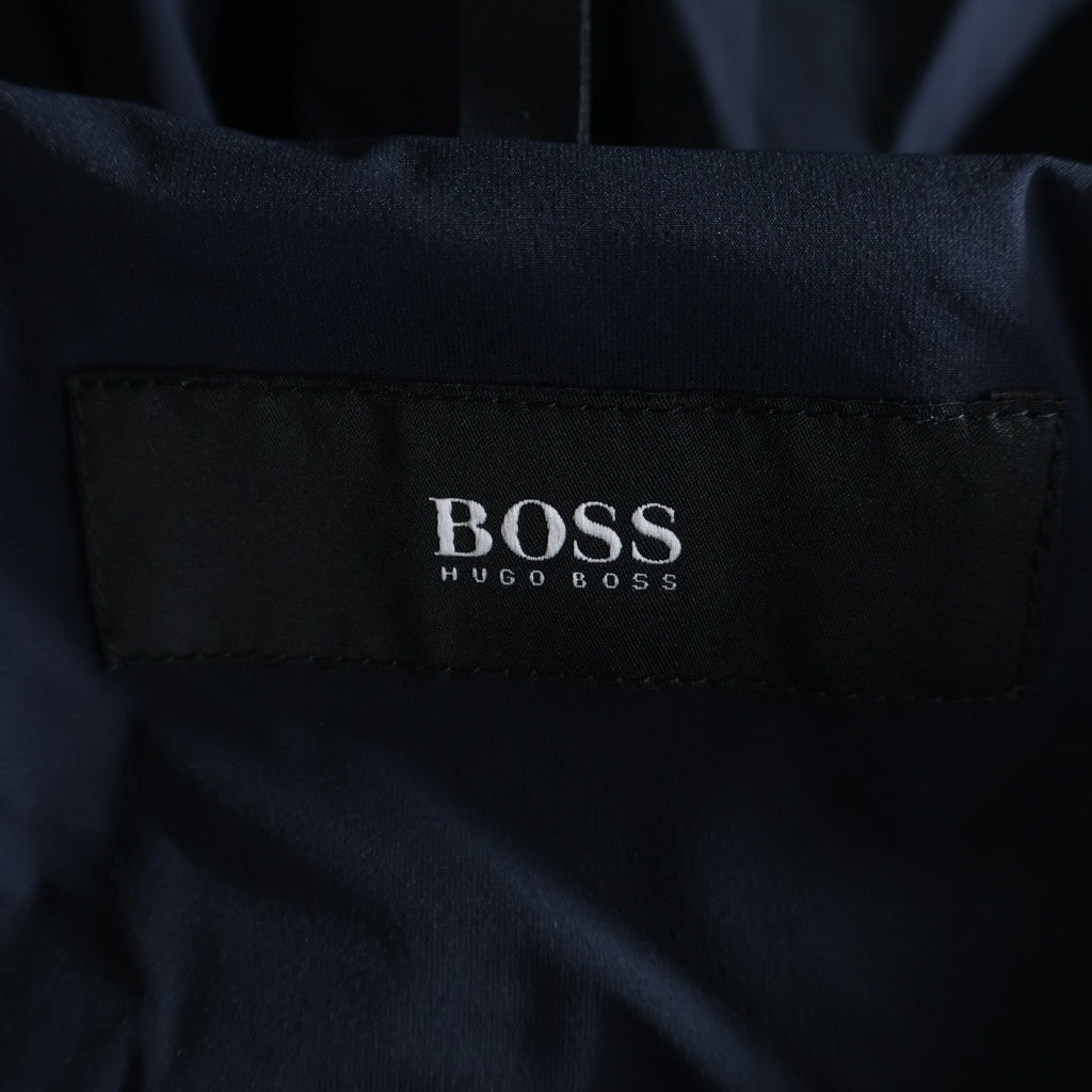 HUGO BOSS(ヒューゴボス) スタンドカラー ジップアップ ナイロン コート ネイビー