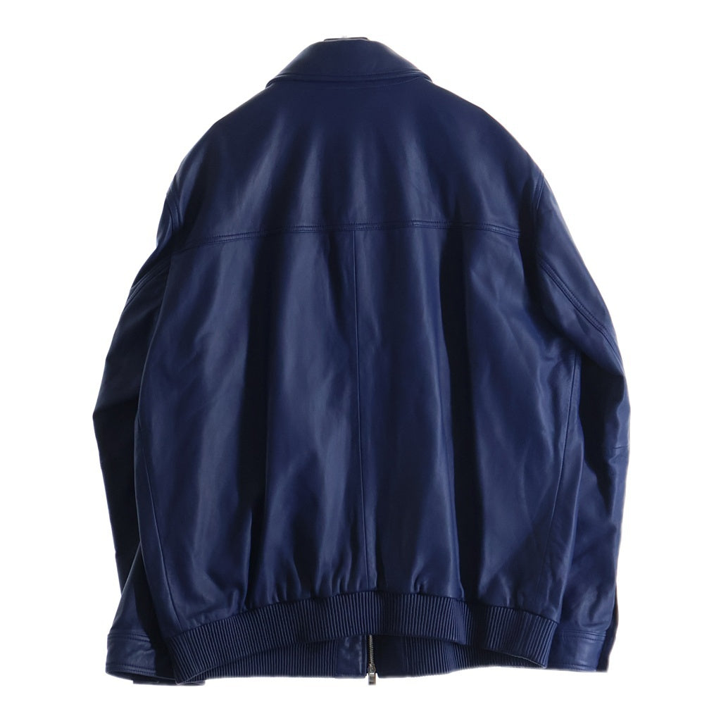 HUGO BOSS(ヒューゴボス) レザー ジップアップ ジャケット ブルー