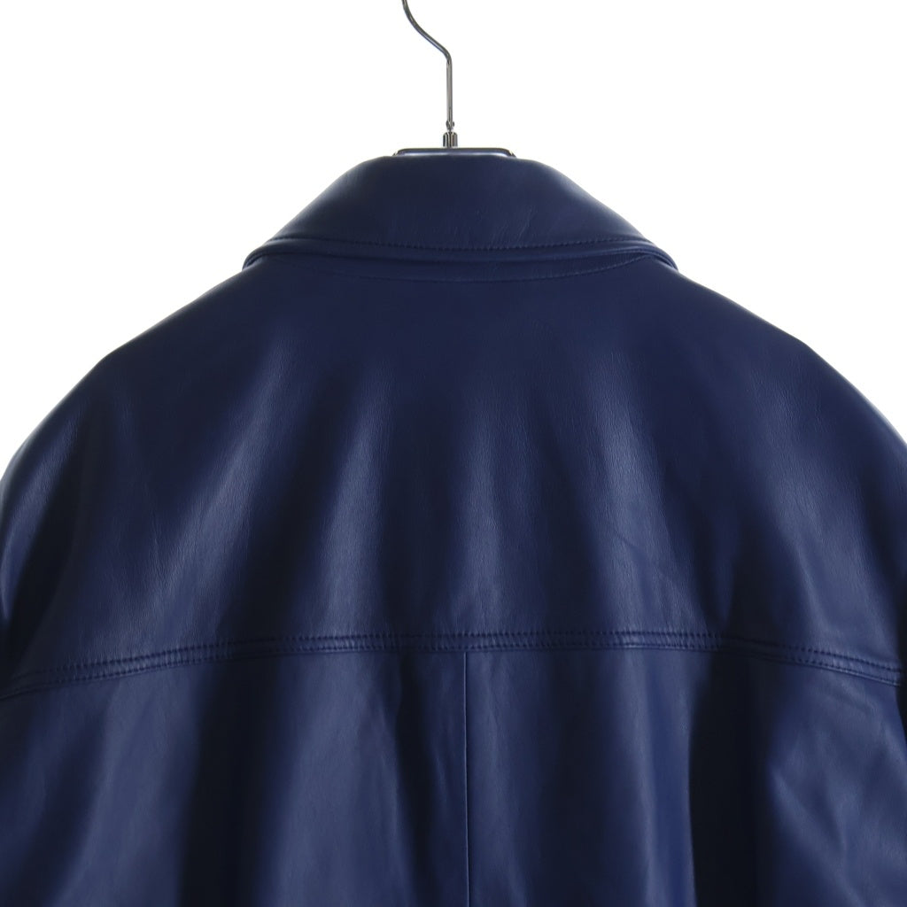 HUGO BOSS(ヒューゴボス) レザー ジップアップ ジャケット ブルー