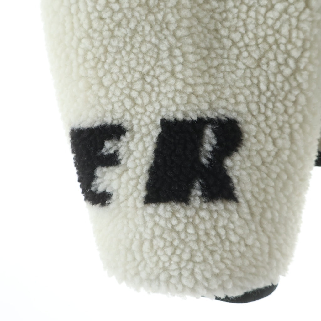 MONCLER(モンクレール) ラバーワッペンロゴ リバーシブル ナイロン ボアフリース ジップアップ ジャケット ブラック/ホワイト F20918G77000 899AJ