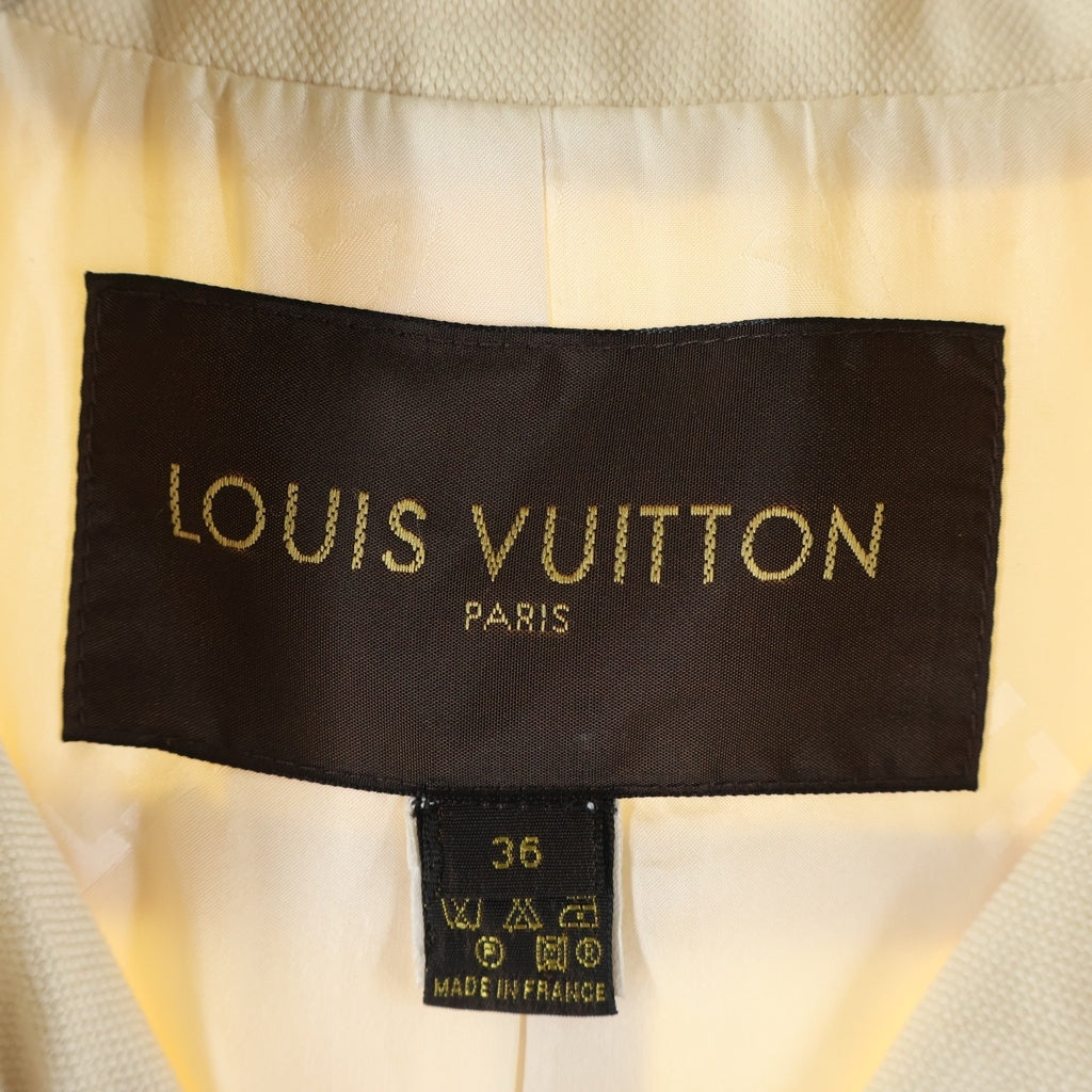 LOUIS VUITTON(ルイヴィトン) セットアップスーツ カポック リネン混 スナップボタン ジャケット スラックスパンツ アイボリー レディース