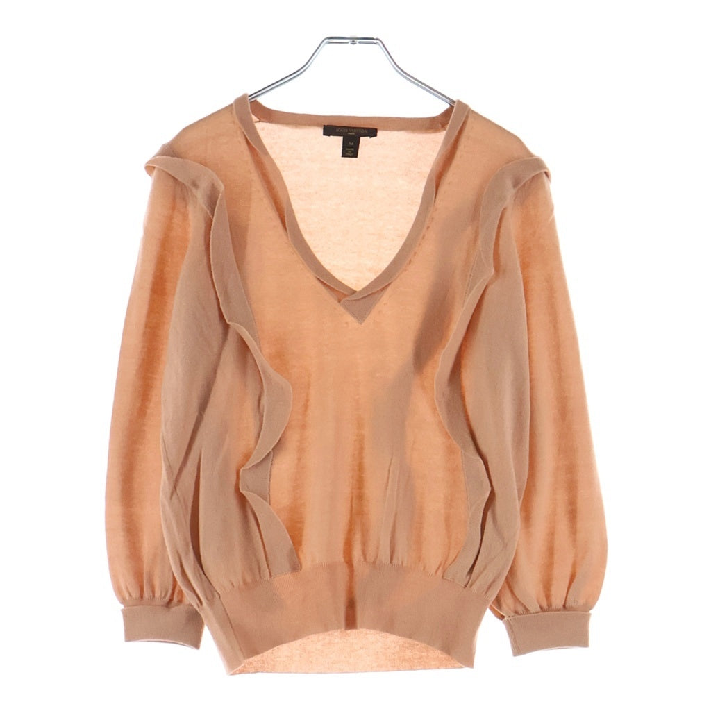LOUIS VUITTON(ルイヴィトン) 06SS Vネック カシミヤニット セーター ピンクベージュ レディース RW061A WIKL07MIZ