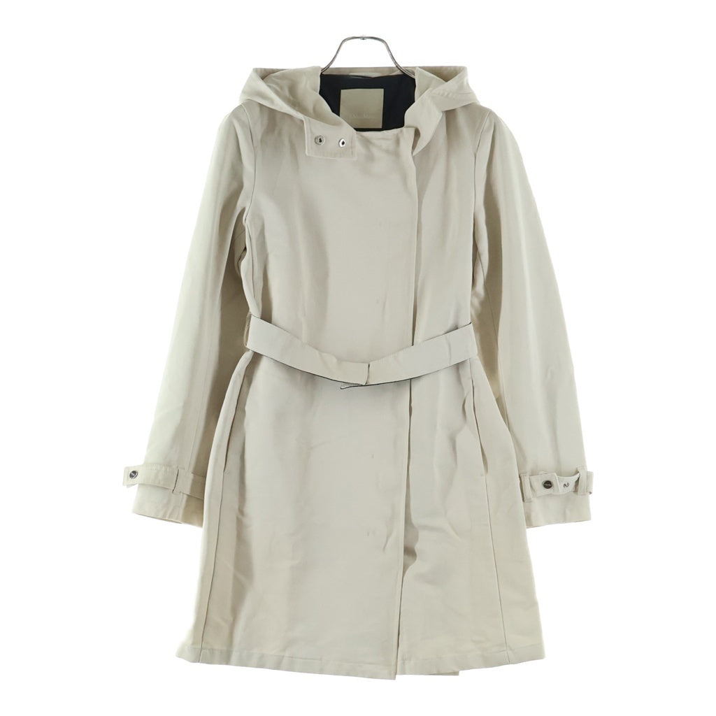 S MAX MARA(エス マックスマーラ) ダブルブレスト フーデッド ジップアップ コート アイボリー レディース