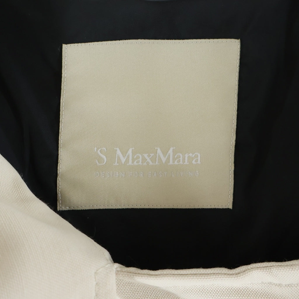 S MAX MARA(エス マックスマーラ) ダブルブレスト フーデッド ジップアップ コート アイボリー レディース