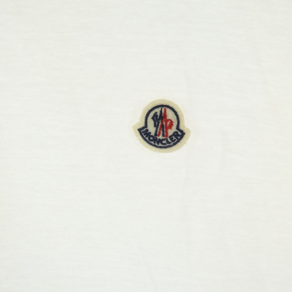 MONCLER(モンクレール) 20SS ワッペンロゴ サイドジップ ドローコード クルーネック 半袖Tシャツ ホワイト F10918C71400 8390Y