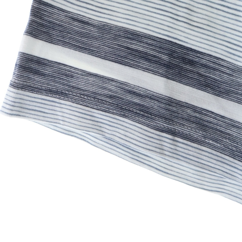 HUGO BOSS(ヒューゴボス) ボーダー総柄 Vネック 半袖Tシャツ カットソー ホワイト/ネイビー 50285480