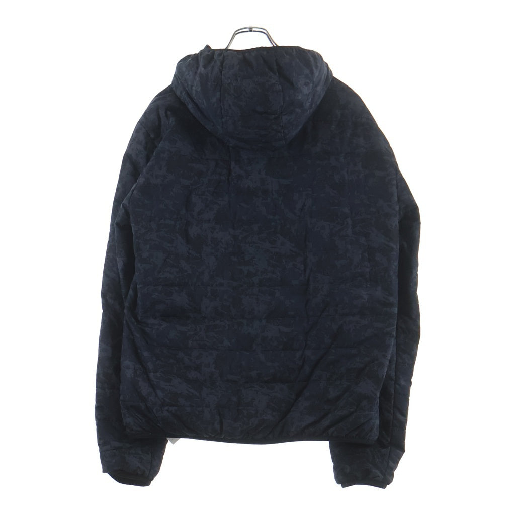 EMPORIO ARMANI(エンポリオアルマーニ) ロゴプリント 総柄プリント フーデッド ジップアップ 中綿ジャケット グレー 6ZPB62