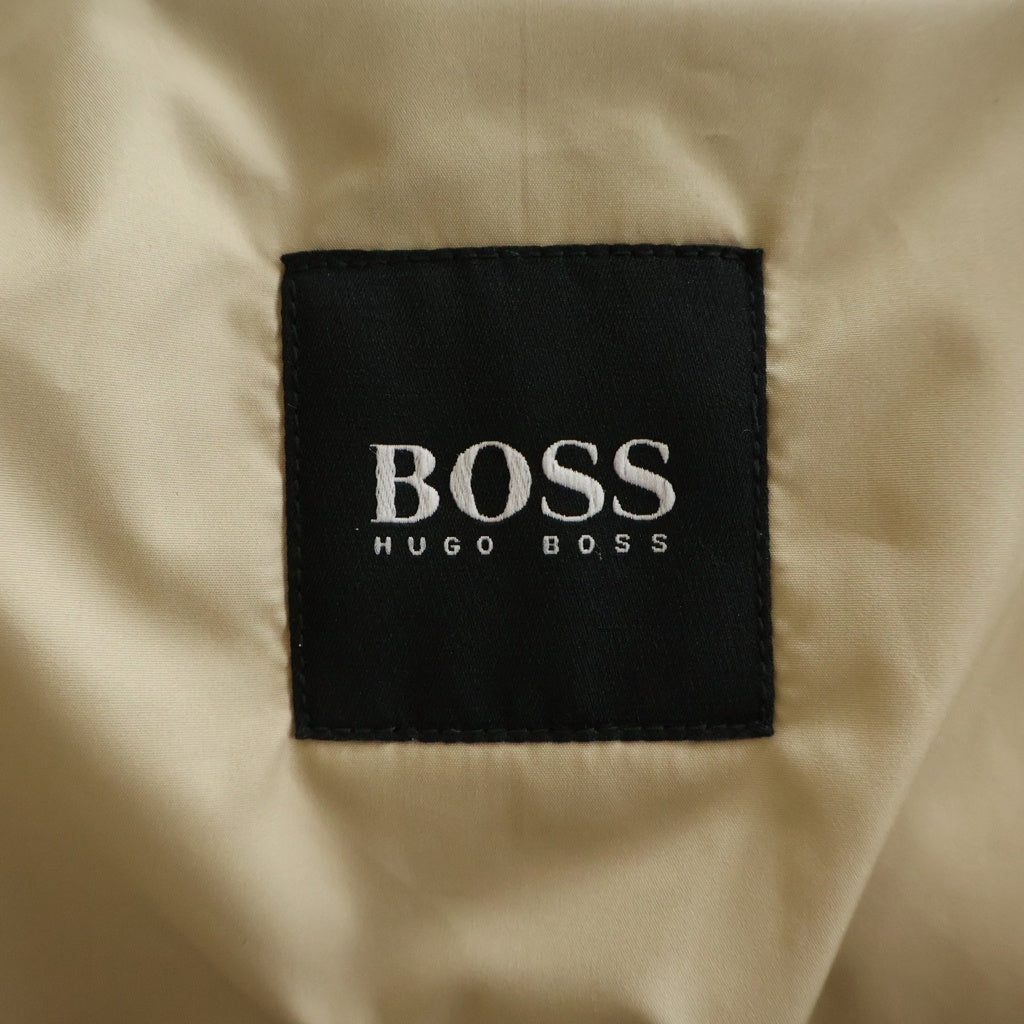 HUGO BOSS(ヒューゴボス) バイカラー コンビレザー ジップアップ ジャケット ブルゾン ベージュ/ホワイト 10215339