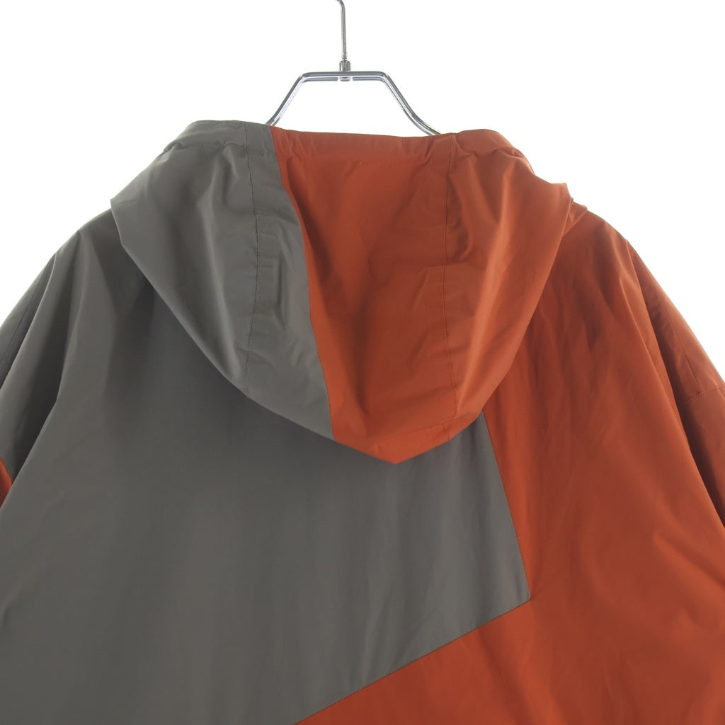 HERMES(エルメス) バイカラー ナイロン フーデッド ジップアップ ジャケット パーカー オレンジ/ベージュ