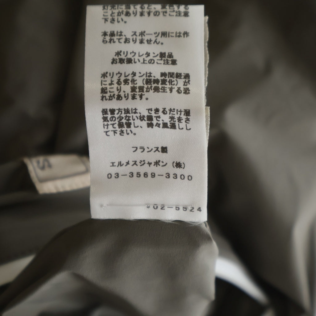 HERMES(エルメス) バイカラー ナイロン フーデッド ジップアップ ジャケット パーカー オレンジ/ベージュ