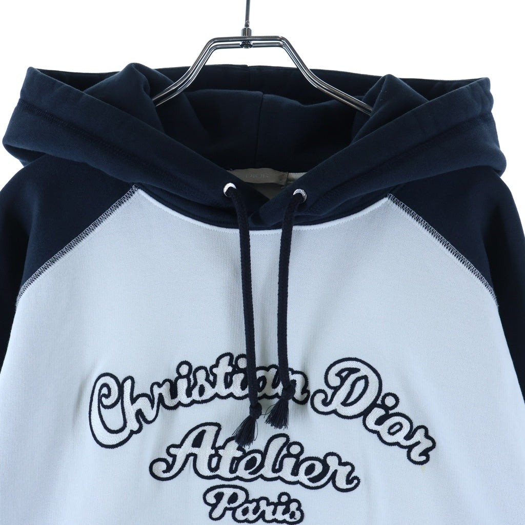Christian Dior(クリスチャンディオール) ロゴ刺繍 プルオーバーパーカー フーディー ホワイト×ブラック 213J680A0531
