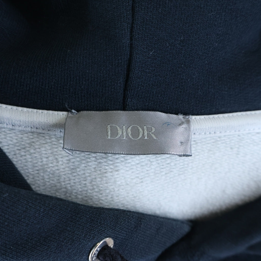 Christian Dior(クリスチャンディオール) ロゴ刺繍 プルオーバーパーカー フーディー ホワイト×ブラック 213J680A0531