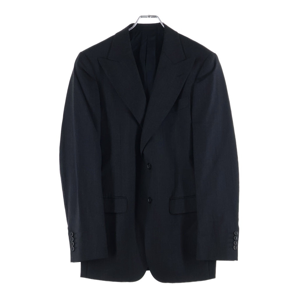 GUCCI(グッチ) セットアップスーツ ウール ピークドラペル 2B テーラードジャケット ノータック スラックスパンツ グレー 166367