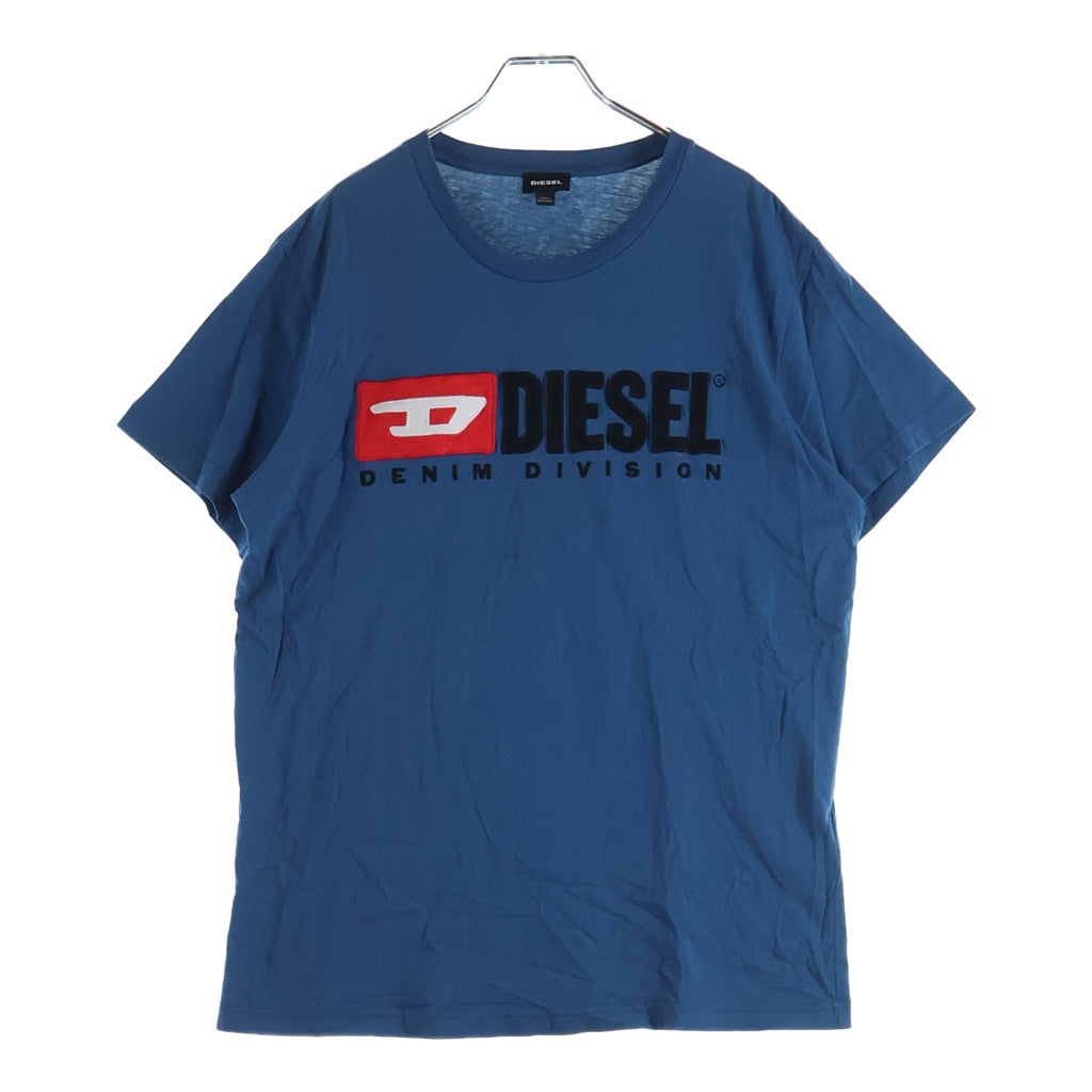 DIESEL(ディーゼル) ロゴ刺繍 クルーネック 半袖Tシャツ カットソー ブルー