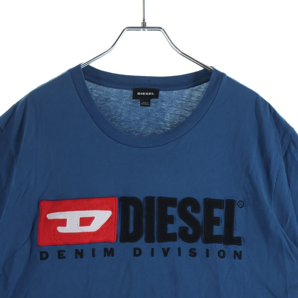 DIESEL(ディーゼル) ロゴ刺繍 クルーネック 半袖Tシャツ カットソー ブルー