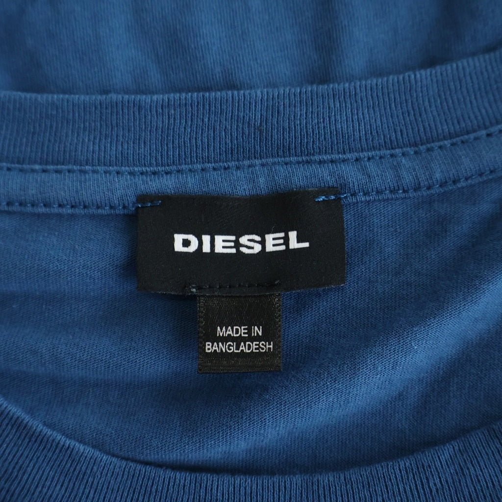 DIESEL(ディーゼル) ロゴ刺繍 クルーネック 半袖Tシャツ カットソー ブルー