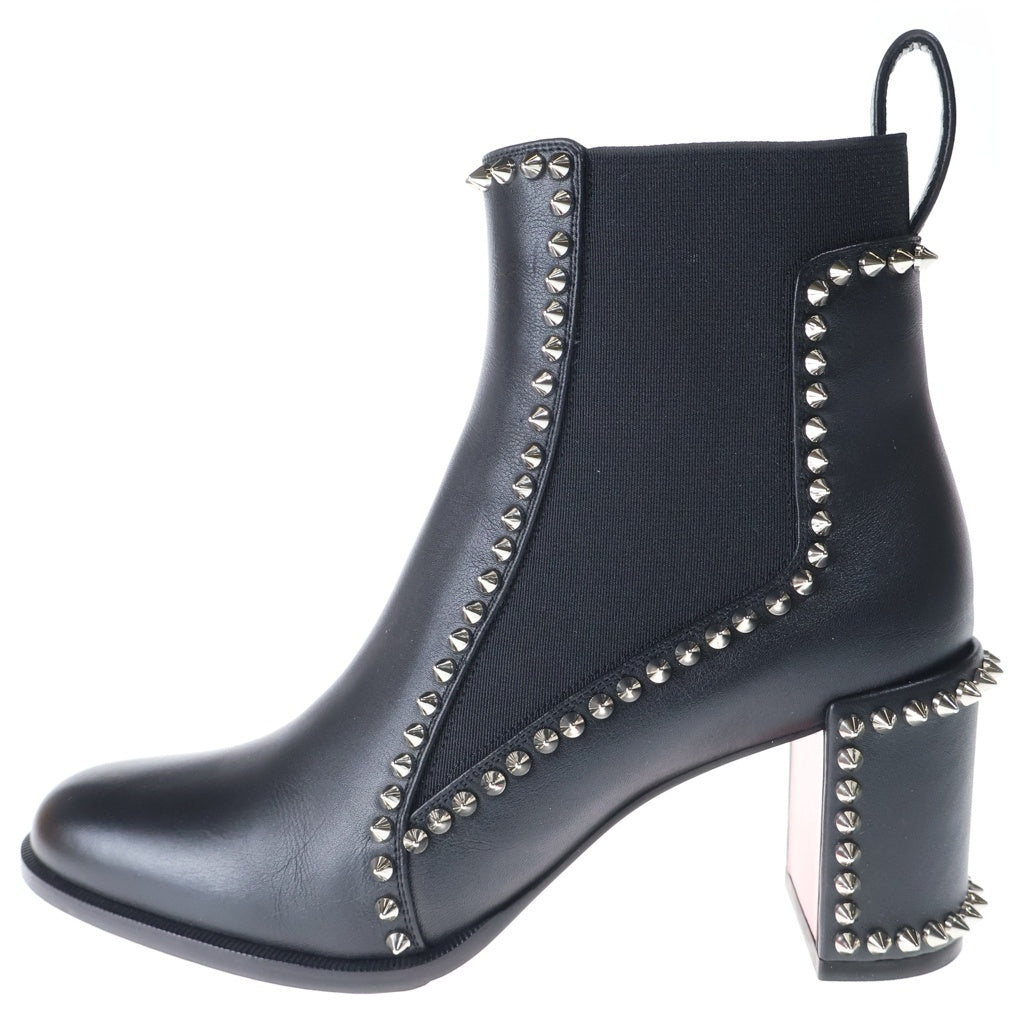 CHRISTIAN LOUBOUTIN(クリスチャンルブタン) アウトラインスパイク70 ヒールブーツ スタッズ ブラック カーフレザー #37 3210964 レディース