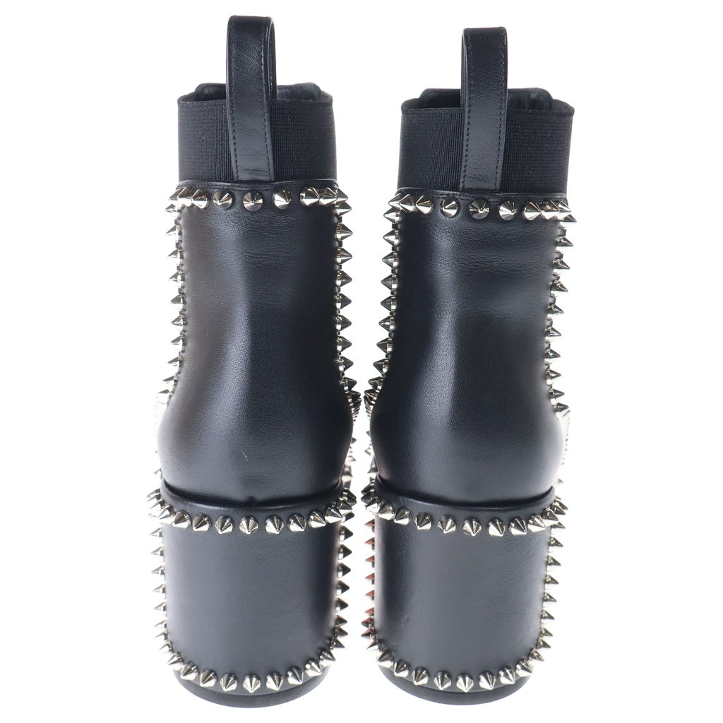 CHRISTIAN LOUBOUTIN(クリスチャンルブタン) アウトラインスパイク70 ヒールブーツ スタッズ ブラック カーフレザー #37 3210964 レディース