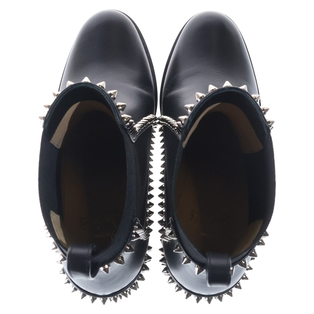 CHRISTIAN LOUBOUTIN(クリスチャンルブタン) アウトラインスパイク70 ヒールブーツ スタッズ ブラック カーフレザー #37 3210964 レディース