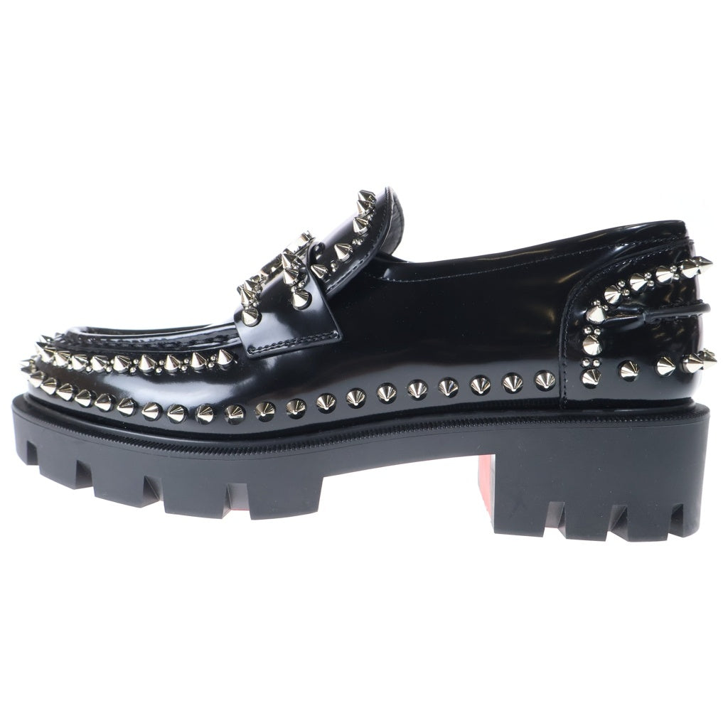 CHRISTIAN LOUBOUTIN(クリスチャンルブタン) CLモックルグスパイクフラット スタッズ ローファー カーフレザー ブラック #37 3230797 レディース