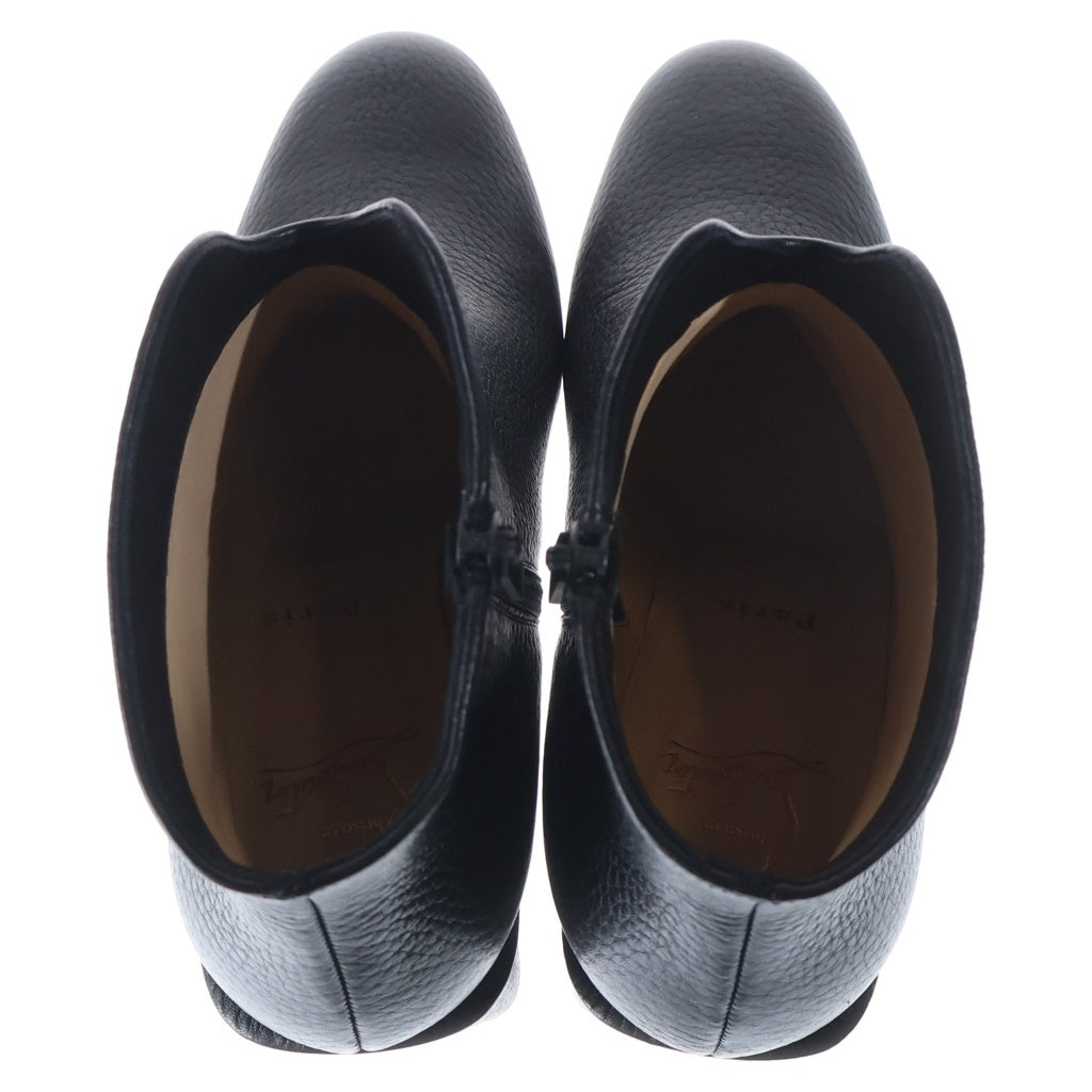 CHRISTIAN LOUBOUTIN(クリスチャンルブタン) CASTARIKA 85 カーフレザー ヒール サイドジップ ショートブーツ シューズ ブラック レディース 1210207