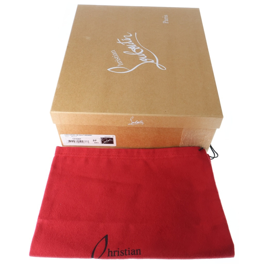 CHRISTIAN LOUBOUTIN(クリスチャンルブタン) CASTARIKA 85 カーフレザー ヒール サイドジップ ショートブーツ シューズ ブラック レディース 1210207
