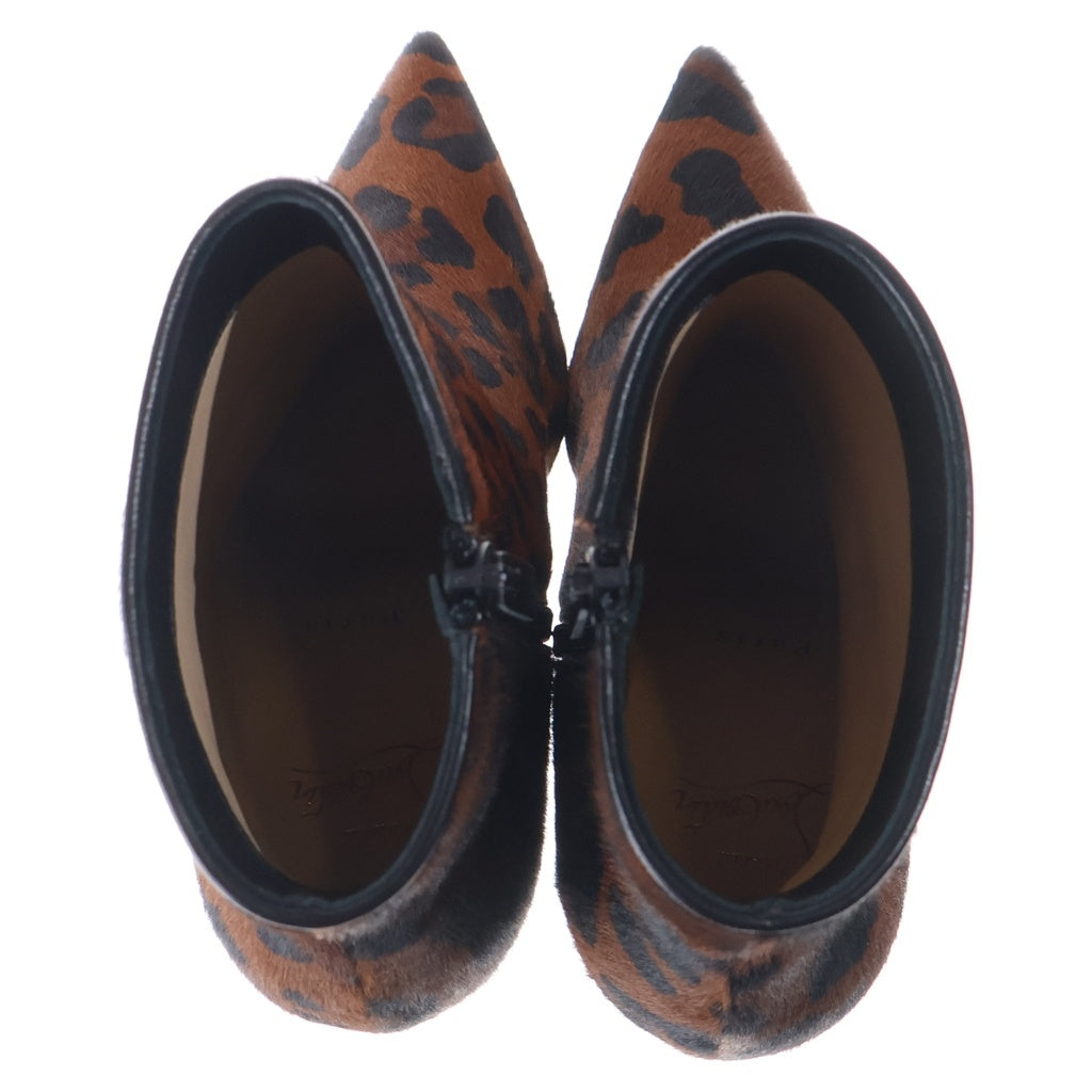 CHRISTIAN LOUBOUTIN(クリスチャンルブタン) SO KATE BOOTY 85 ポニーレザー ヒール サイドジップ ショートブーツ シューズ ブラウン レディース 3190789