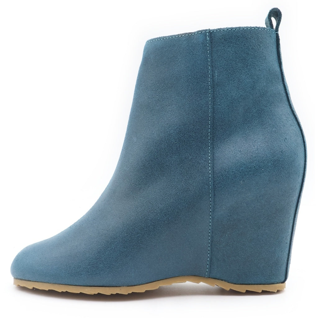 MM6 Maison Margiela(エムエムシックスメゾンマルジェラ) サイドジップスエード ブーツ 38 ブルー S40WU0045 レディース