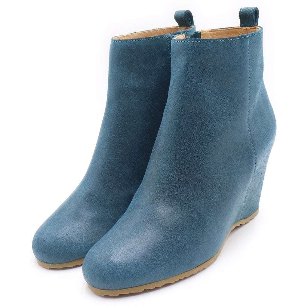 MM6 Maison Margiela(エムエムシックスメゾンマルジェラ) サイドジップスエード ブーツ 38 ブルー S40WU0045 レディース