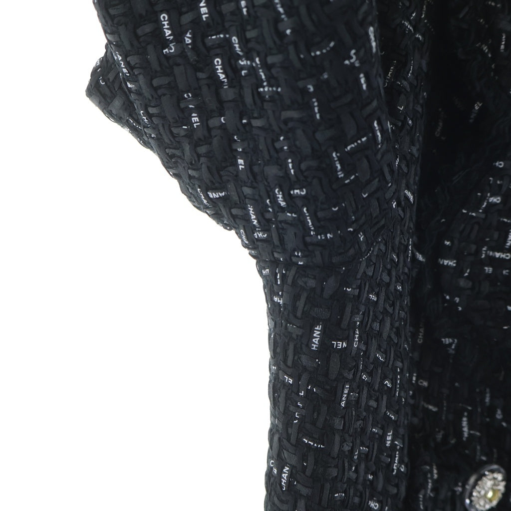 CHANEL(シャネル) ロゴツイード グリポアボタン ダブルブレスト ジャケット ブラック レディース P45108V33335