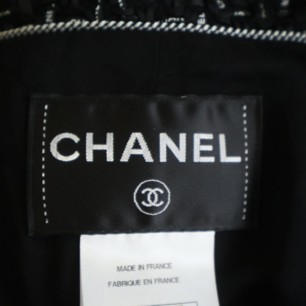 CHANEL(シャネル) ロゴツイード グリポアボタン ダブルブレスト ジャケット ブラック レディース P45108V33335
