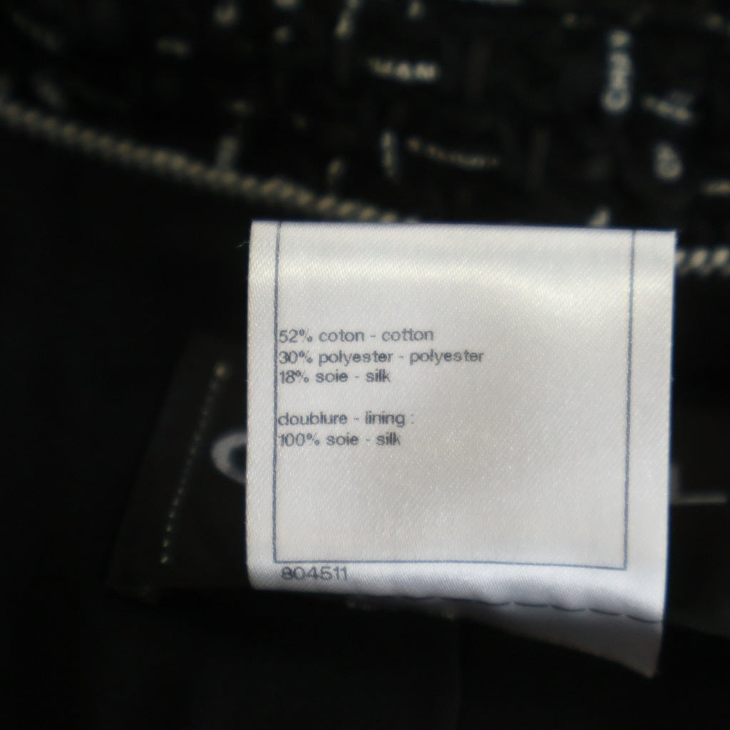 CHANEL(シャネル) ロゴツイード グリポアボタン ダブルブレスト ジャケット ブラック レディース P45108V33335