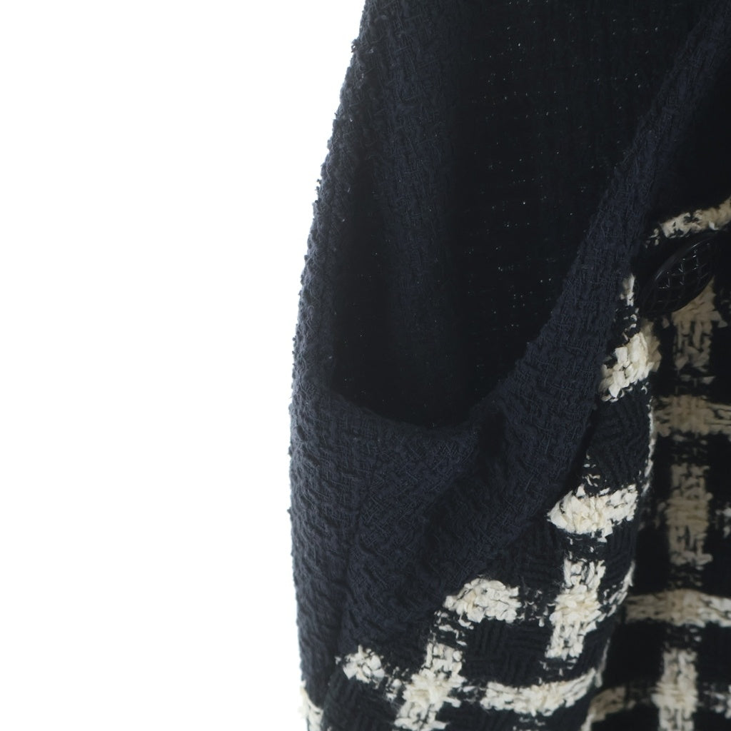 CHANEL(シャネル) 09P ツイード チェック総柄 ノースリーブ ミディアムワンピース ブラック/ホワイト レディース P35413V25614
