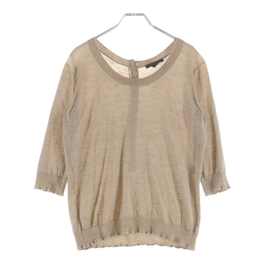 LOUIS VUITTON(ルイヴィトン) 07AW シルク混 カシミヤ ボタンデザイン プルオーバー ニット セーター ベージュ レディース RW072A WLKM07MMH