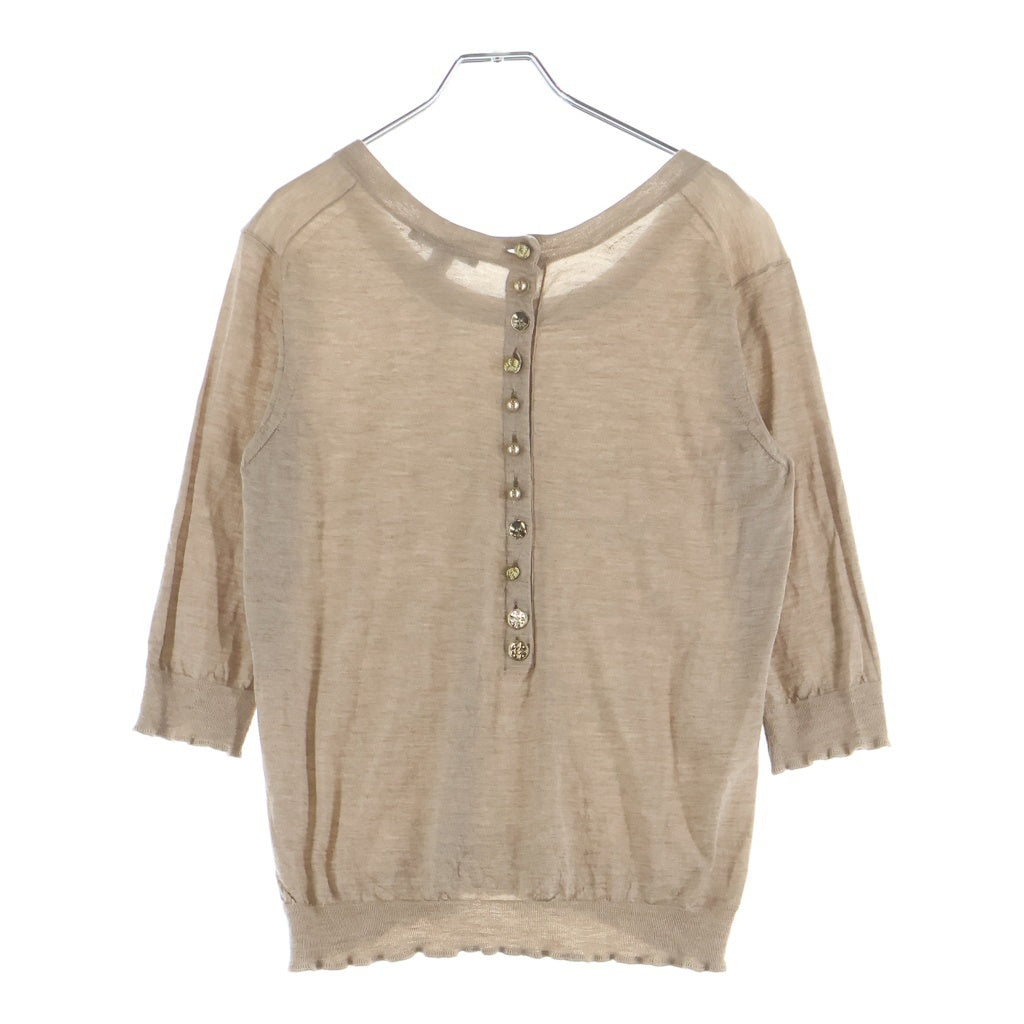LOUIS VUITTON(ルイヴィトン) 07AW シルク混 カシミヤ ボタンデザイン プルオーバー ニット セーター ベージュ レディース RW072A WLKM07MMH