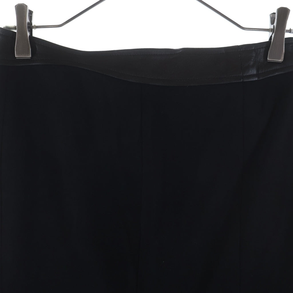VERSACE(ヴェルサーチ) スカート ブラック ウール×レザー #38 レディース