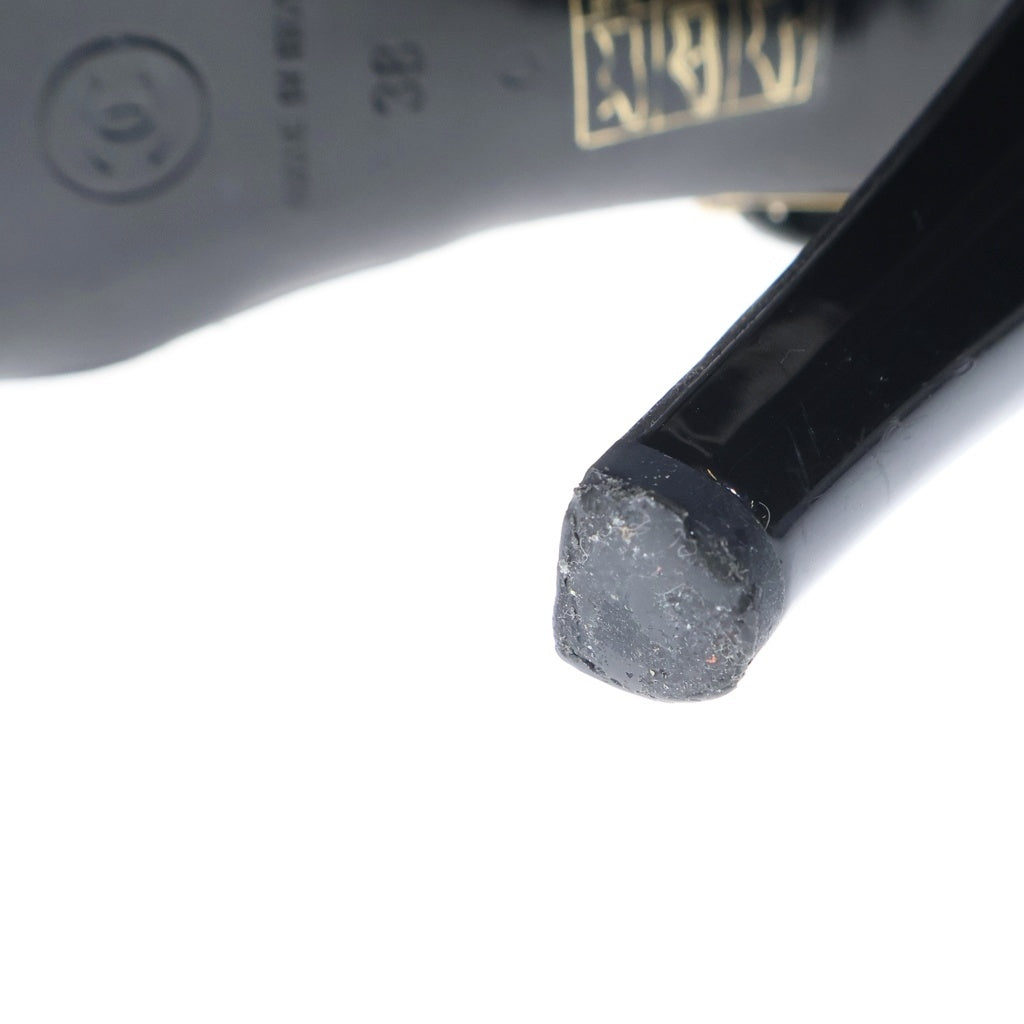 CHANEL(シャネル) ココマーク ラインストーン スター サテン ヒール ストラップ パンプス シューズ ブラック レディース G2602