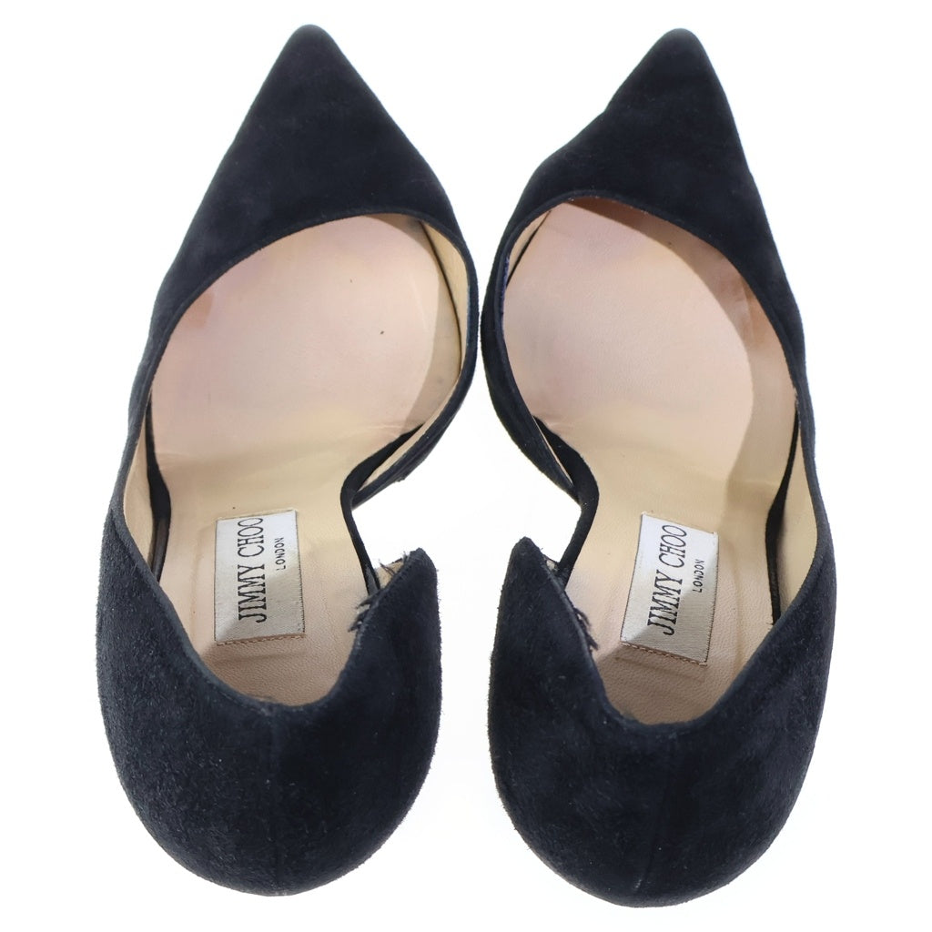 JIMMY CHOO(ジミーチュウ) スエードレザー ヒール ポインテッドトゥ パンプス シューズ ブラック レディース