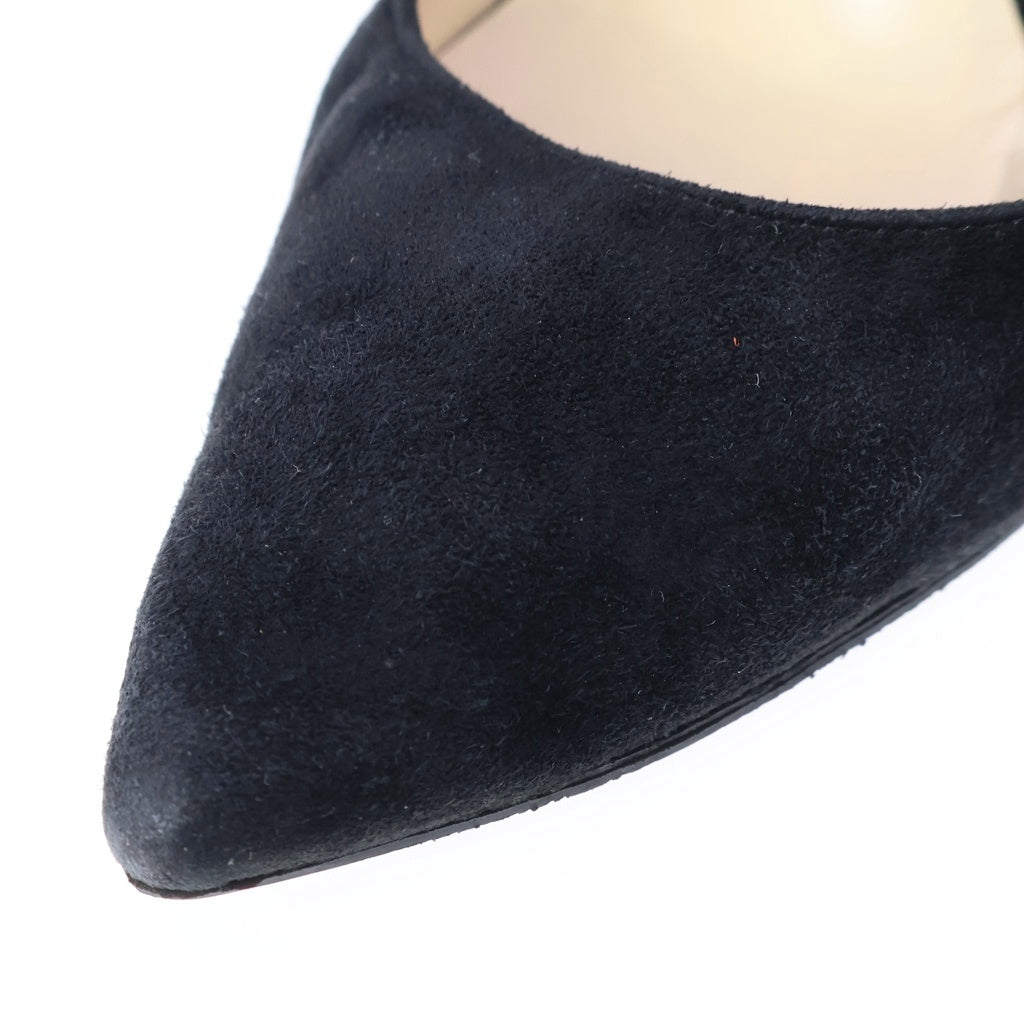 JIMMY CHOO(ジミーチュウ) スエードレザー ヒール ポインテッドトゥ パンプス シューズ ブラック レディース