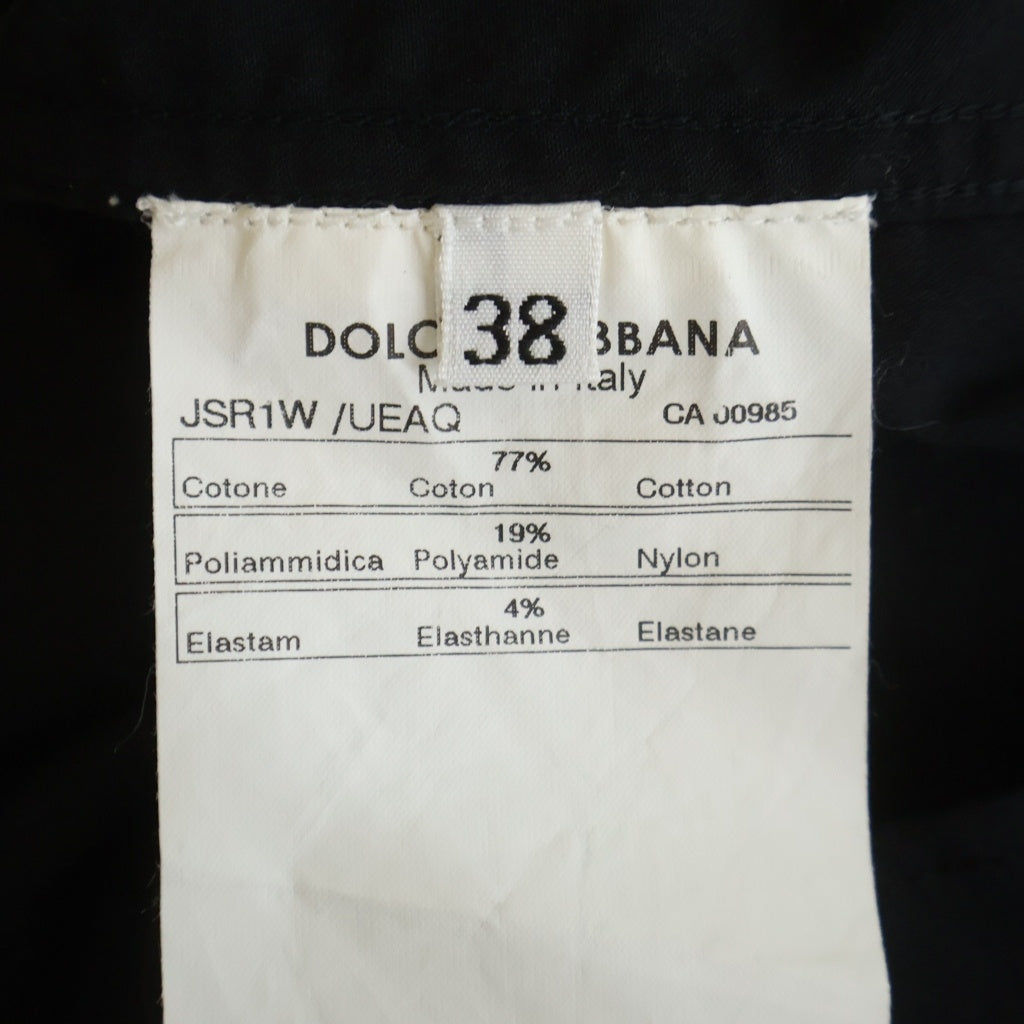 DOLCE & GABBANA(ドルチェアンドガッバーナ) オープンカラー 5分袖 半袖 シャツ ブラック レディース